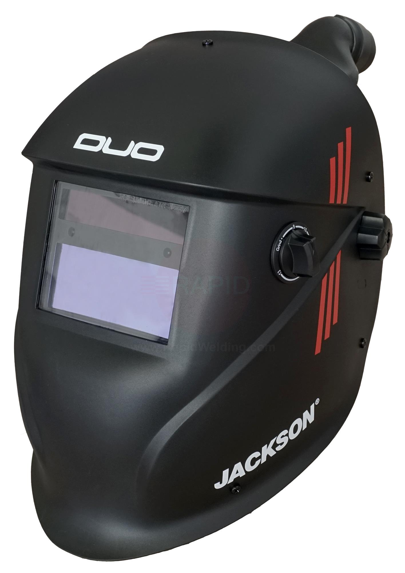 J7050  Jackson WH25 Duo Auto Darkening Welding Helmet and R60 Airmax PAPR System, Shades 9-13 With Grind Function, TH3 Protection